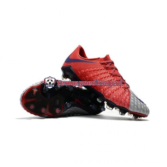 Voetbalschoenen Nike HyperVenom Phantom III Elite FG Rood Grijs