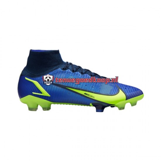 Voetbalschoenen Nike Mercurial Superfly VIII Recharge Elite FG Blauw Geel