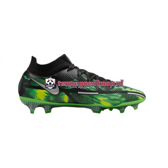 Voetbalschoenen Nike Phantom GT2 Shockwave Elite DF FG Grijs Groente Zwart