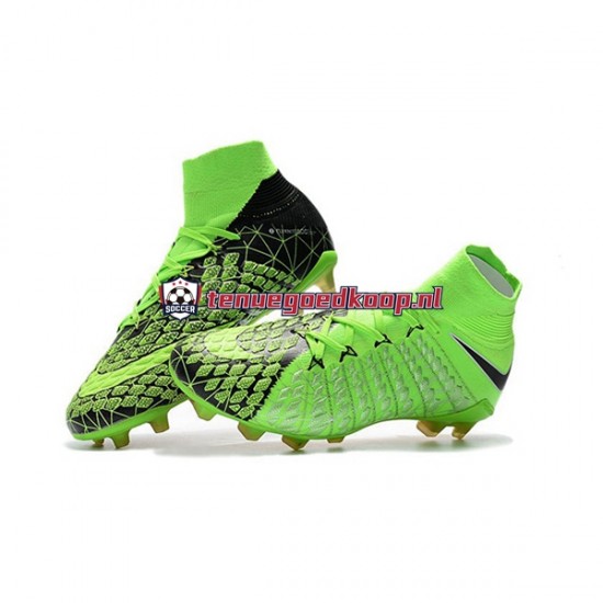 Voetbalschoenen Nike Phantom Hypervenom III Elite DF FG Groente Zwart