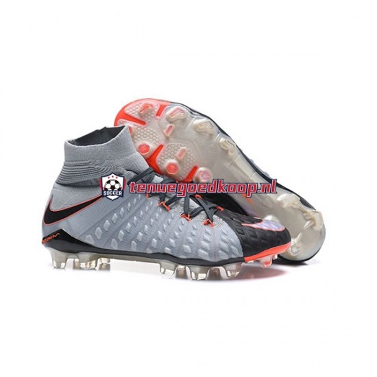 Voetbalschoenen Nike Phantom Hypervenom III Elite DF FG Rood Grijs Zwart