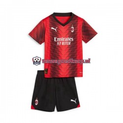 Thuis Tenue van AC Milan Kind 2-13 jaar 2023-24 Korte Mouw