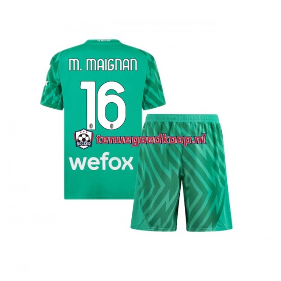 Thuis Tenue van AC Milan Keepersshirt Mike Maignan 16 Kind 2-13 jaar 2023-24 Korte Mouw