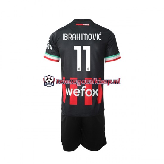 Thuis Tenue van AC Milan Ibrahimovic 11 Kind 2-13 jaar 2022-23 Korte Mouw