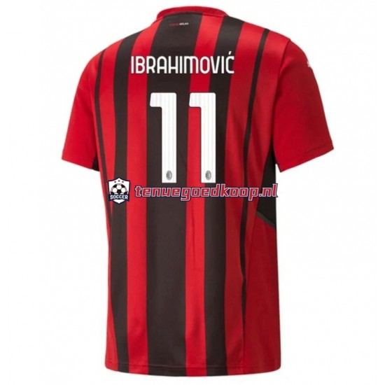 Thuis Tenue van AC Milan Zlatan Ibrahimovic 11 Heren 2021-22 Korte Mouw