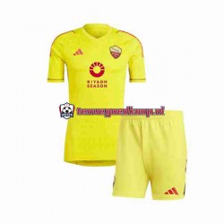 Thuis Tenue van AS Roma Keepersshirt Kind 2-13 jaar 2023-24 Korte Mouw