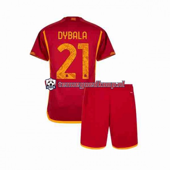 Thuis Tenue van AS Roma Paulo Dybala 21 Kind 2-13 jaar 2023-24 Korte Mouw