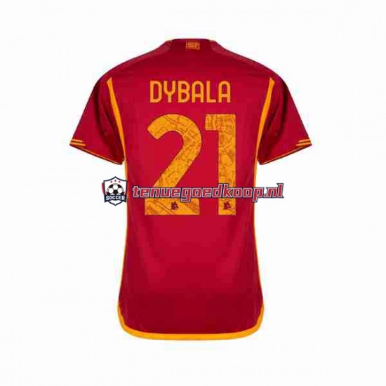 Thuis Tenue van AS Roma Paulo Dybala 21 Heren 2023-24 Korte Mouw