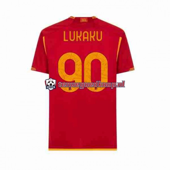 Thuis Tenue van AS Roma Romelu Lukaku 90 Heren 2023-24 Korte Mouw