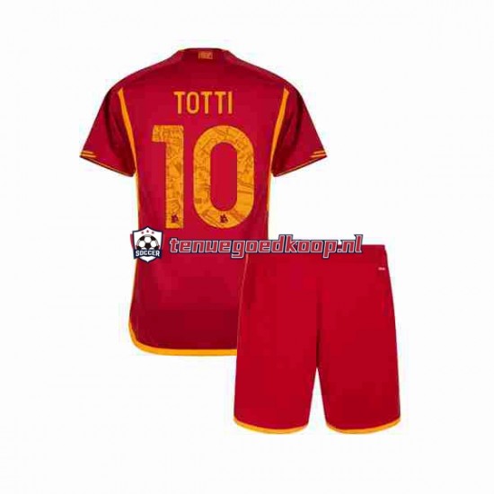 Thuis Tenue van AS Roma Totti 10 Kind 2-13 jaar 2023-24 Korte Mouw