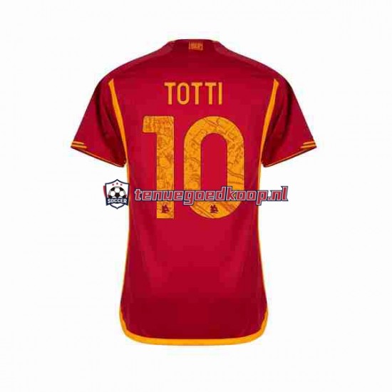 Thuis Tenue van AS Roma Totti 10 Heren 2023-24 Korte Mouw