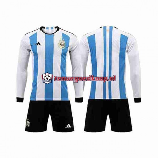 Thuis Tenue van Argentinië 3 Stars Kind 2-13 jaar WK 2022 Lange Mouw