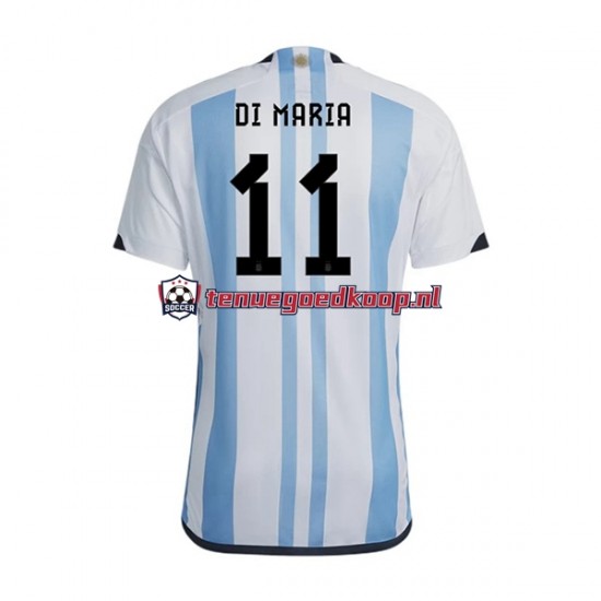 Thuis Tenue van Argentinië Di Maria 11 Heren WK 2022 Korte Mouw