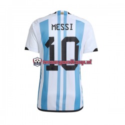 Thuis Tenue van Argentinië Lionel Messi 10 Heren WK 2022 Korte Mouw