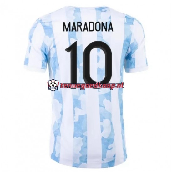 Thuis Tenue van Argentinië Maradona 10 2021 Heren Korte Mouw