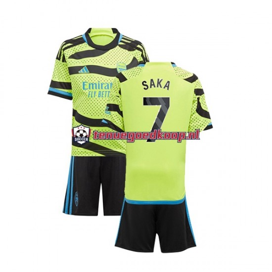 Uit Tenue van Arsenal Saka 7 Kind 2-13 jaar 2023-24 Korte Mouw