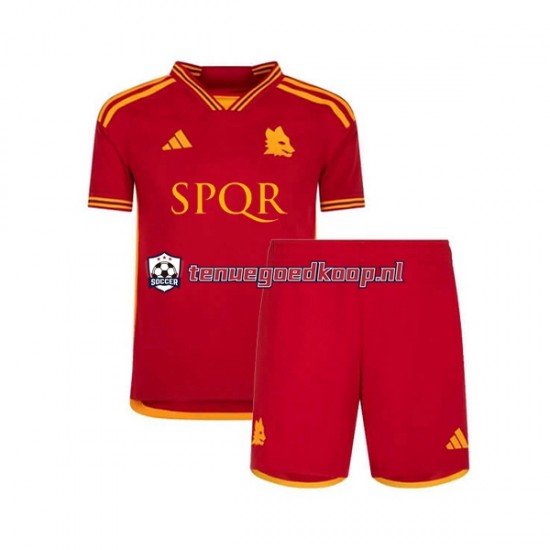 Thuis Tenue van AS Roma Kind 2-13 jaar 2023-24 Korte Mouw