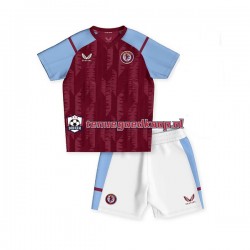 Thuis Tenue van Aston Villa Kind 2-13 jaar 2023-24 Korte Mouw