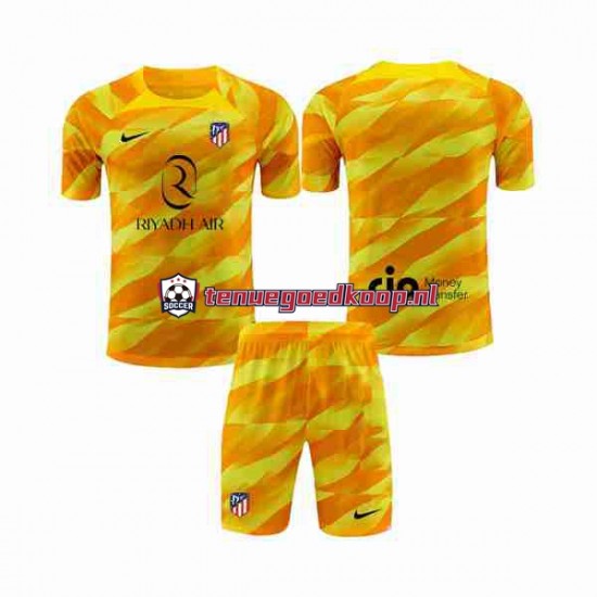 Tenue van Atlético Madrid Keepersshirt Kind 2-13 jaar 2023-24 Korte Mouw Oranje