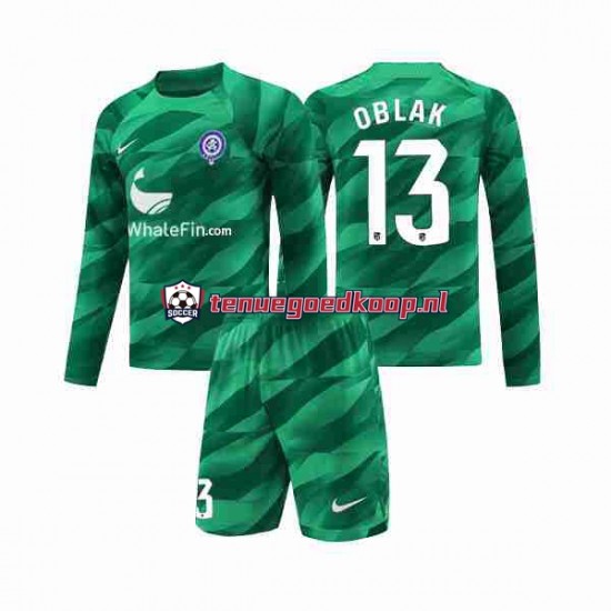 Uit Tenue van Atlético Madrid Keepersshirt Jan Oblak 13 Kind 2-13 jaar 2023-24 Lange Mouw