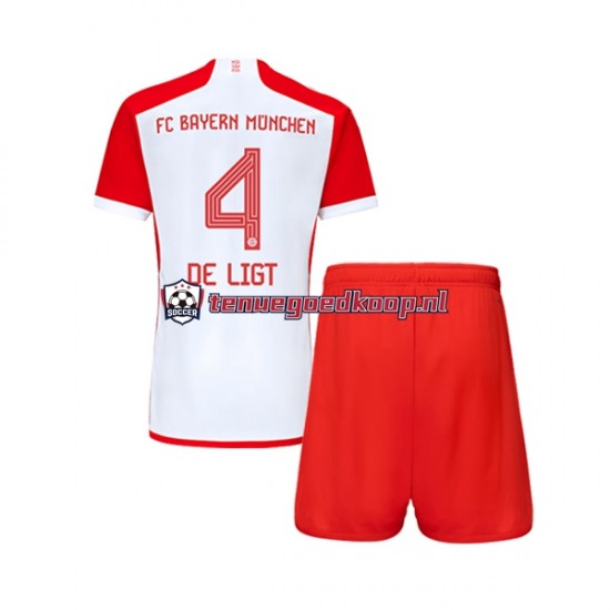 Thuis Tenue van FC Bayern München Matthijs de Ligt 4 Kind 2-13 jaar 2023-24 Korte Mouw