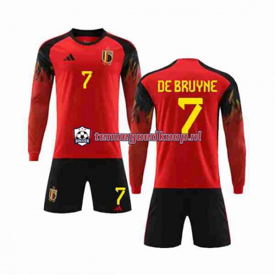 Thuis Tenue van België De Bruyne 7 Kind 2-13 jaar WK 2022 Lange Mouw