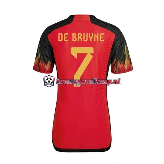 Thuis Tenue van België De Bruyne 7 Heren WK 2022 Korte Mouw