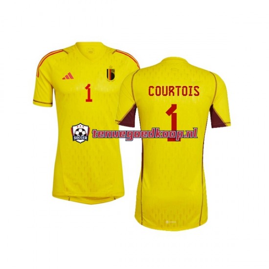 Uit Tenue van België Keepersshirt Courtois 1 Heren WK 2022 Korte Mouw