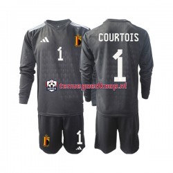 Uit Tenue van België Keepersshirt Courtois 1 Kind 2-13 jaar 2022 Lange Mouw