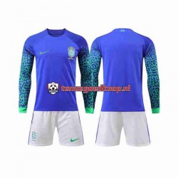 Uit Tenue van Brazilië Kind 2-13 jaar WK 2022 Lange Mouw