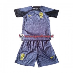 Thuis Tenue van Brazilië Keepersshirt Kind 2-13 jaar WK 2022 Korte Mouw