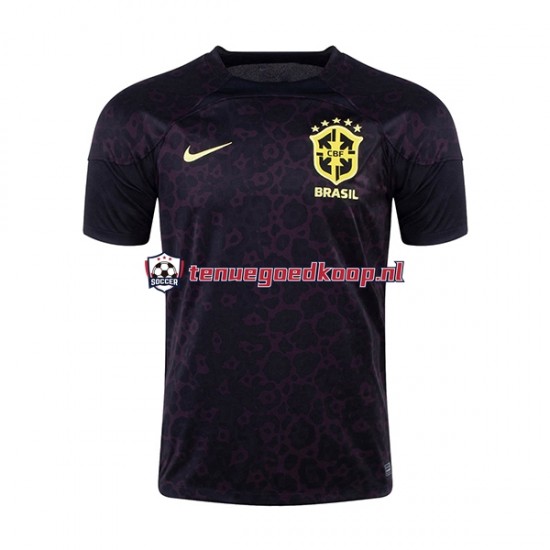 Thuis Tenue van Brazilië Keepersshirt Heren WK 2022 Korte Mouw