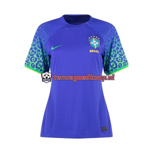 Uit Tenue van Brazilië Dames WK 2022 Korte Mouw