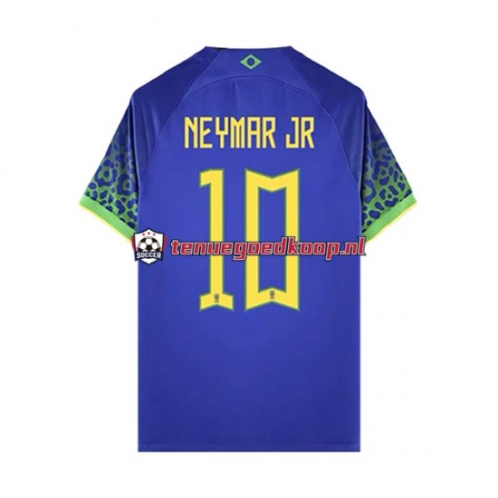 Uit Tenue van Brazilië Neymar JR 10 Heren WK 2022 Korte Mouw