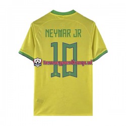 Thuis Tenue van Brazilië Neymar JR 10 Heren WK 2022 Korte Mouw