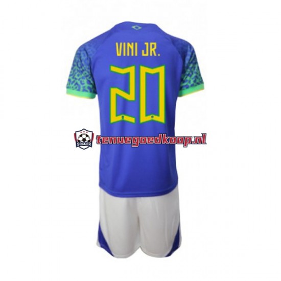 Uit Tenue van Brazilië Vinicius Junior 20 Kind 2-13 jaar WK 2022 Korte Mouw