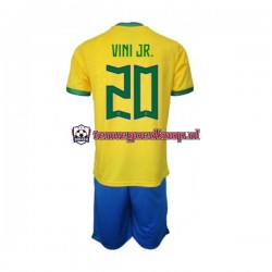 Thuis Tenue van Brazilië Vinicius Junior 20 Kind 2-13 jaar WK 2022 Korte Mouw