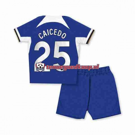 Thuis Tenue van Chelsea Moises Caicedo 25 Kind 2-13 jaar 2023-24 Korte Mouw