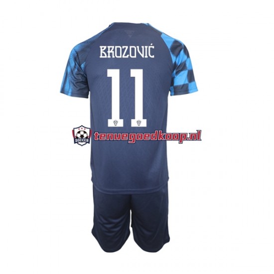 Uit Tenue van Kroatië Brozovic 11 Kind 2-13 jaar WK 2022 Korte Mouw