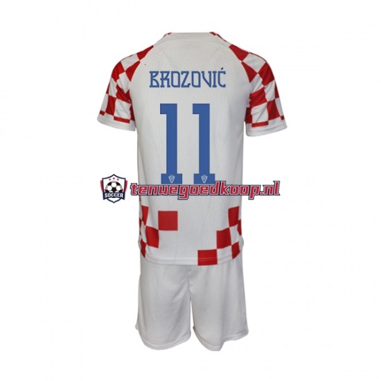 Thuis Tenue van Kroatië Brozovic 11 Kind 2-13 jaar WK 2022 Korte Mouw