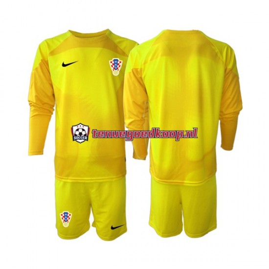 Thuis Tenue van Kroatië Keepersshirt Kind 2-13 jaar WK 2022 Lange Mouw