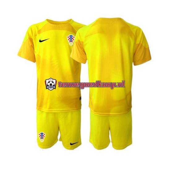 Thuis Tenue van Kroatië Keepersshirt Kind 2-13 jaar WK 2022 Korte Mouw