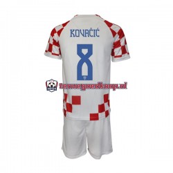 Thuis Tenue van Kroatië Kovacic 8 Kind 2-13 jaar WK 2022 Korte Mouw