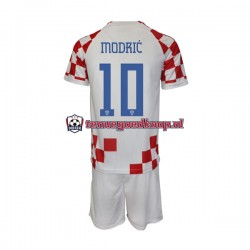 Thuis Tenue van Kroatië Modric 10 Kind 2-13 jaar WK 2022 Korte Mouw