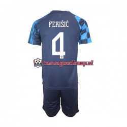 Uit Tenue van Kroatië Perisic 4 Kind 2-13 jaar WK 2022 Korte Mouw