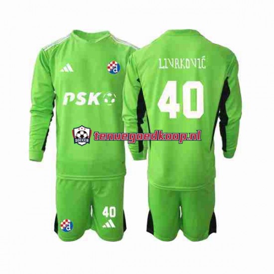 Thuis Tenue van Dinamo Zagreb Keepersshirt Livakovic 40 Kind 2-13 jaar 2023-24 Lange Mouw