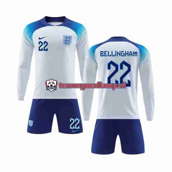 Thuis Tenue van Engeland Bellingham 22 Kind 2-13 jaar WK 2022 Lange Mouw