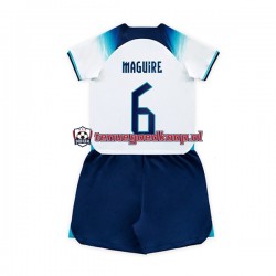 Thuis Tenue van Engeland Maguire 6 Kind 2-13 jaar WK 2022 Korte Mouw