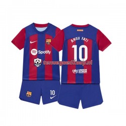 Thuis Tenue van FC Barcelona Ansu Fati 10 Kind 2-13 jaar 2023-24 Korte Mouw