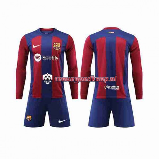 Thuis Tenue van FC Barcelona Kind 2-13 jaar 2023-24 Lange Mouw